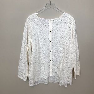 LOFT Tops - Loft Plus Cream Lace Top LOFT Tops - Loft Plus Cream Lace Top